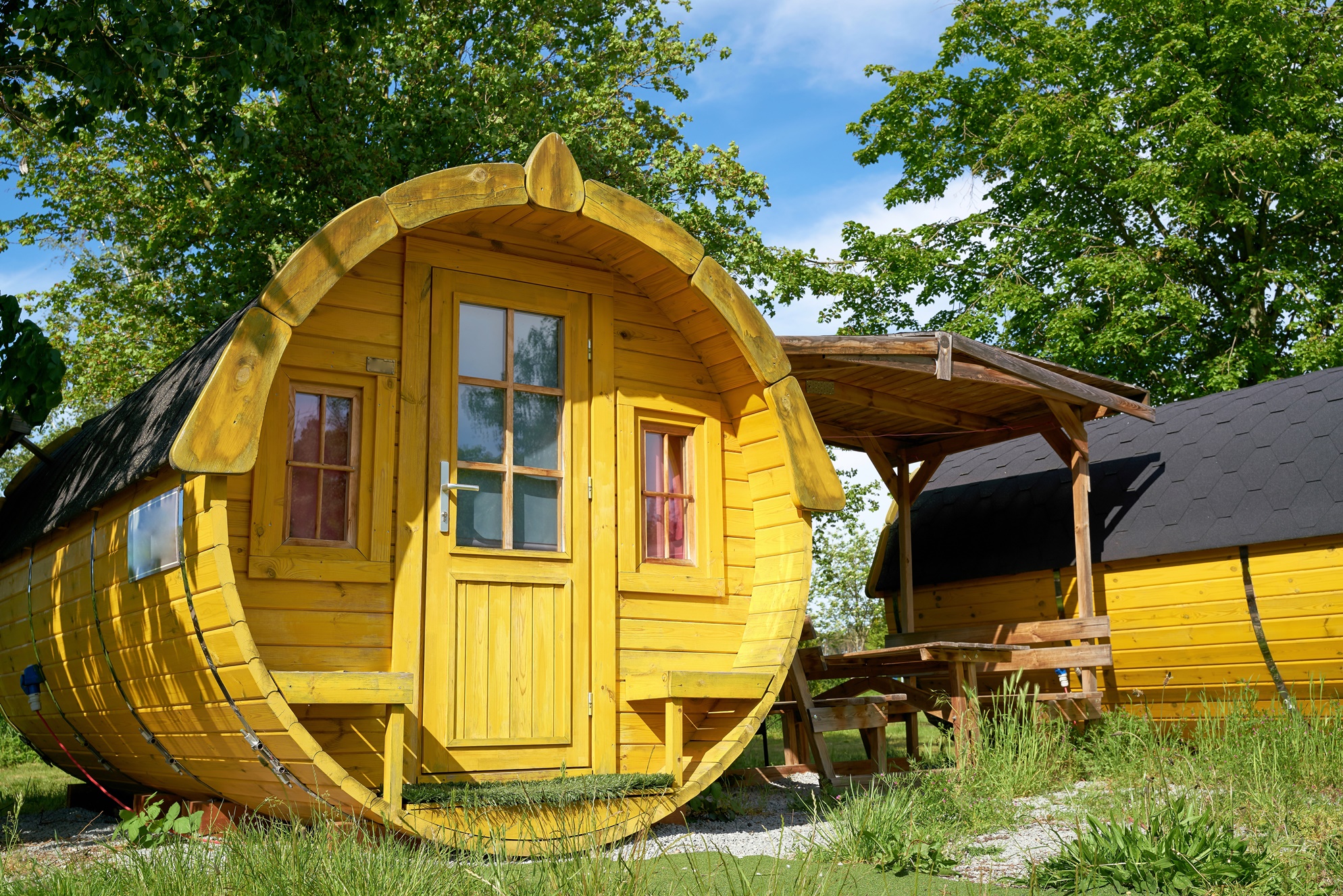 zu den Infos für Schlaffass / Campingfass / Finnhaus